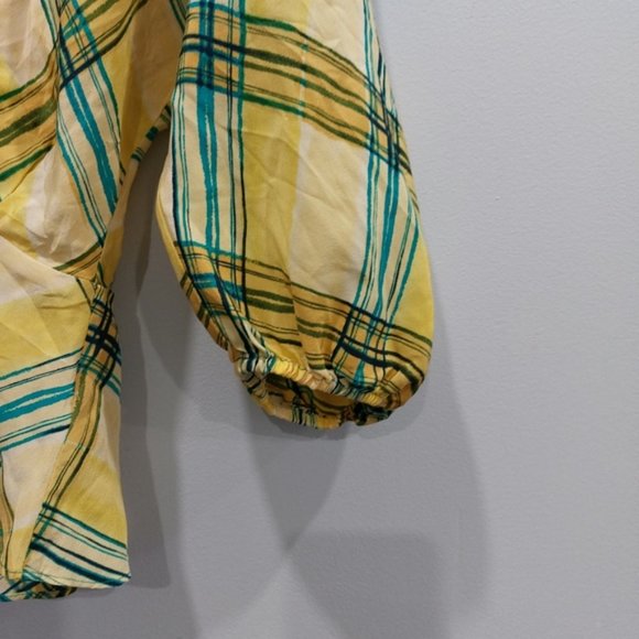 Aritzia Le Fou Wilfred Jazz Peplum Blouse Firefly Teal Silk Size Small - Picture 3 of 9